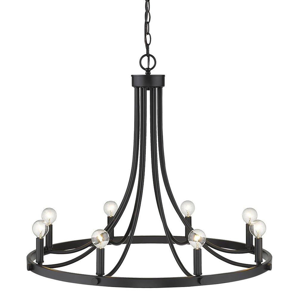 Ashford 8-Light Candle Chandelier, Matte Black