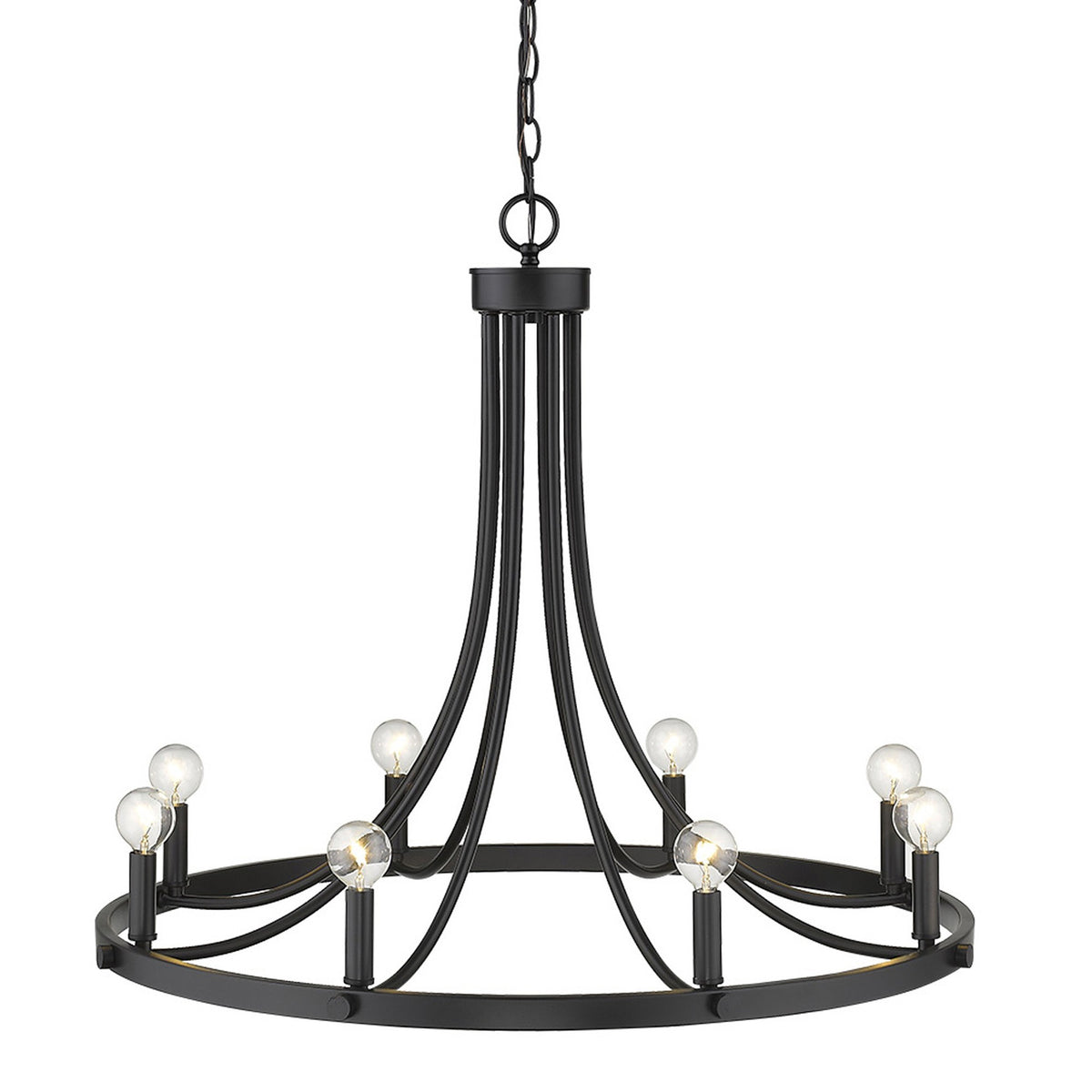 Ashford 8-Light Candle Chandelier, Matte Black