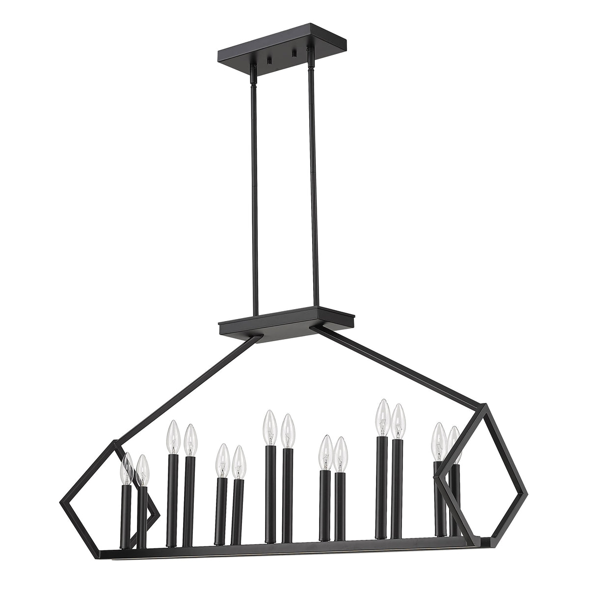 Luca 14-Light Island Pendant, Matte Black