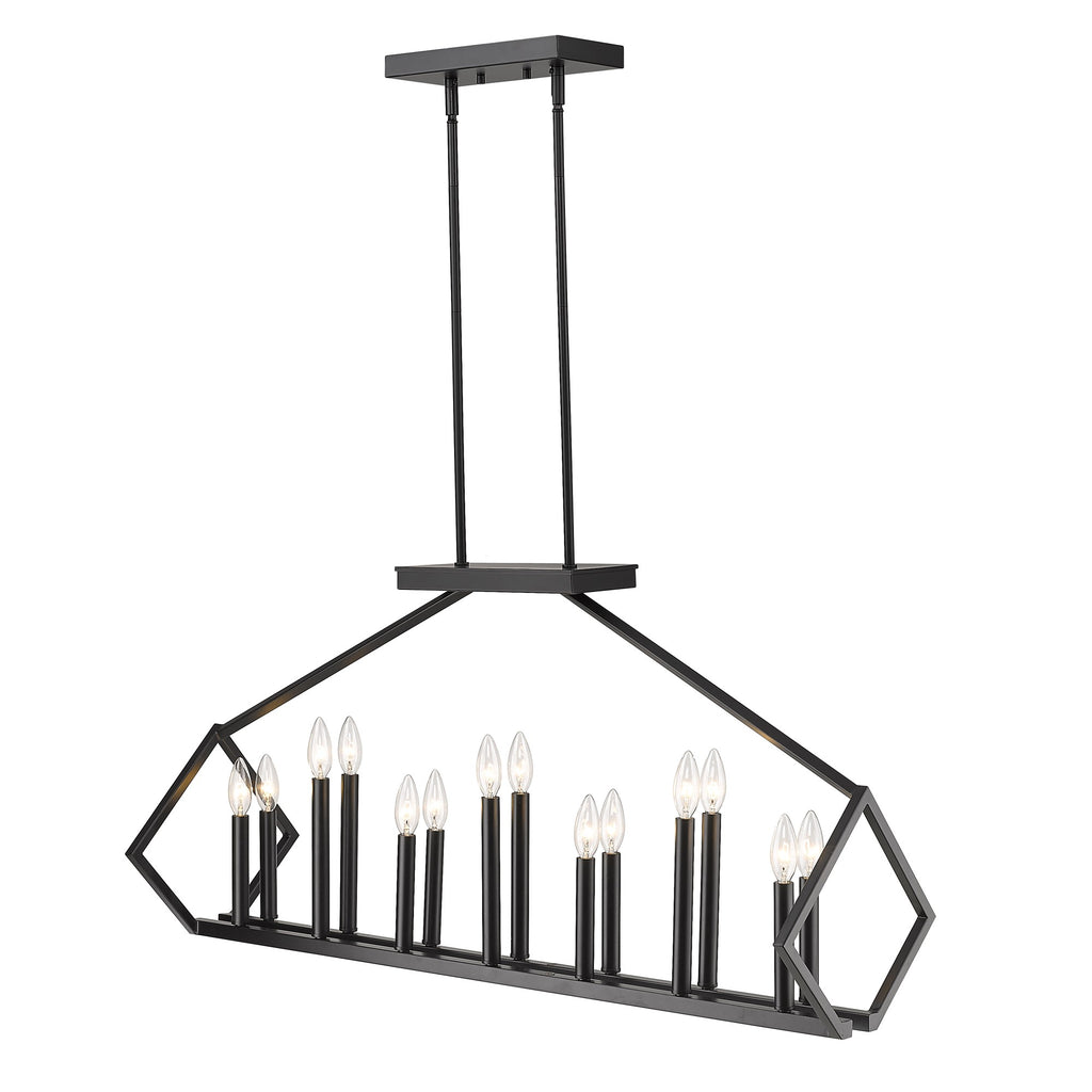 Luca 14-Light Island Pendant, Matte Black