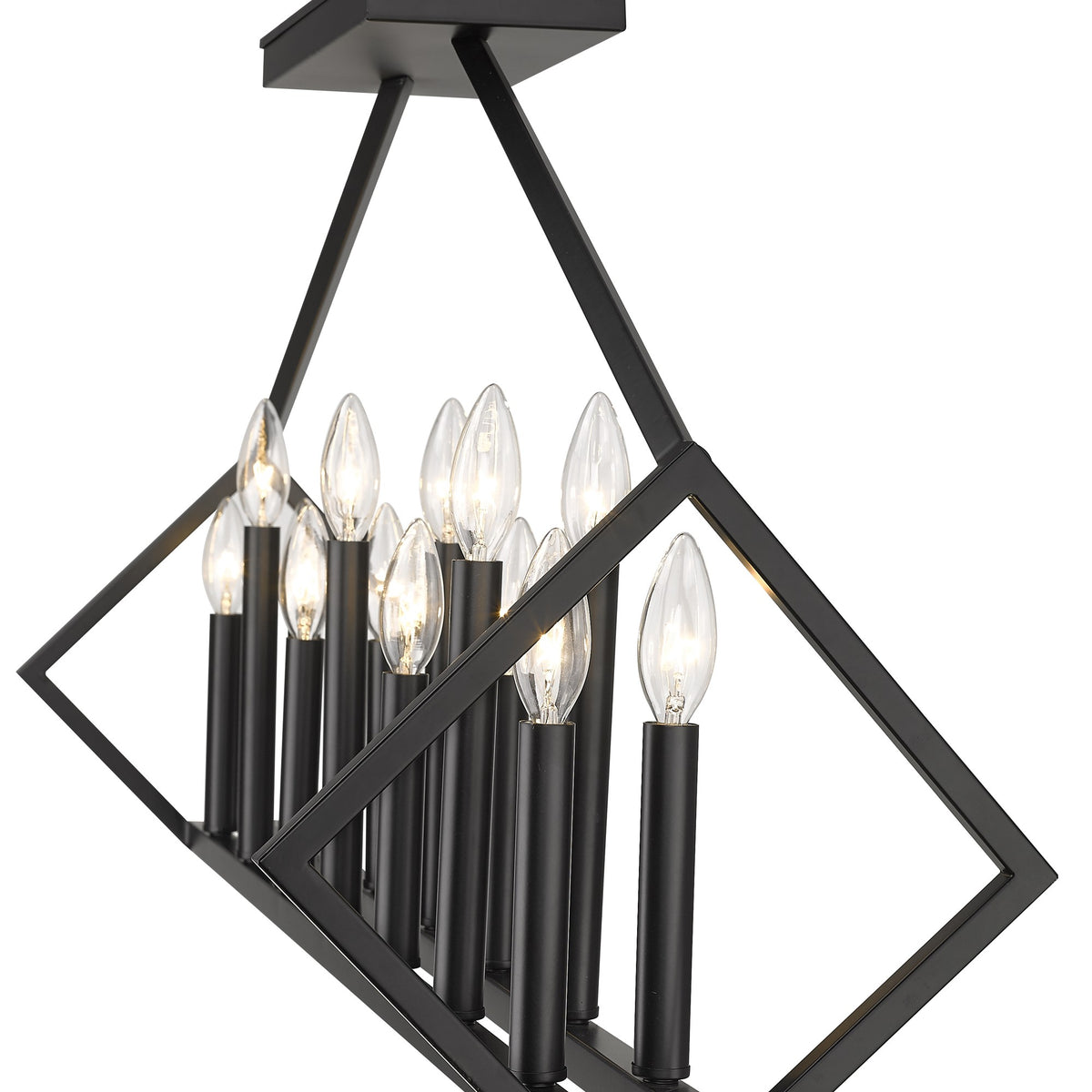 Luca 14-Light Island Pendant, Matte Black