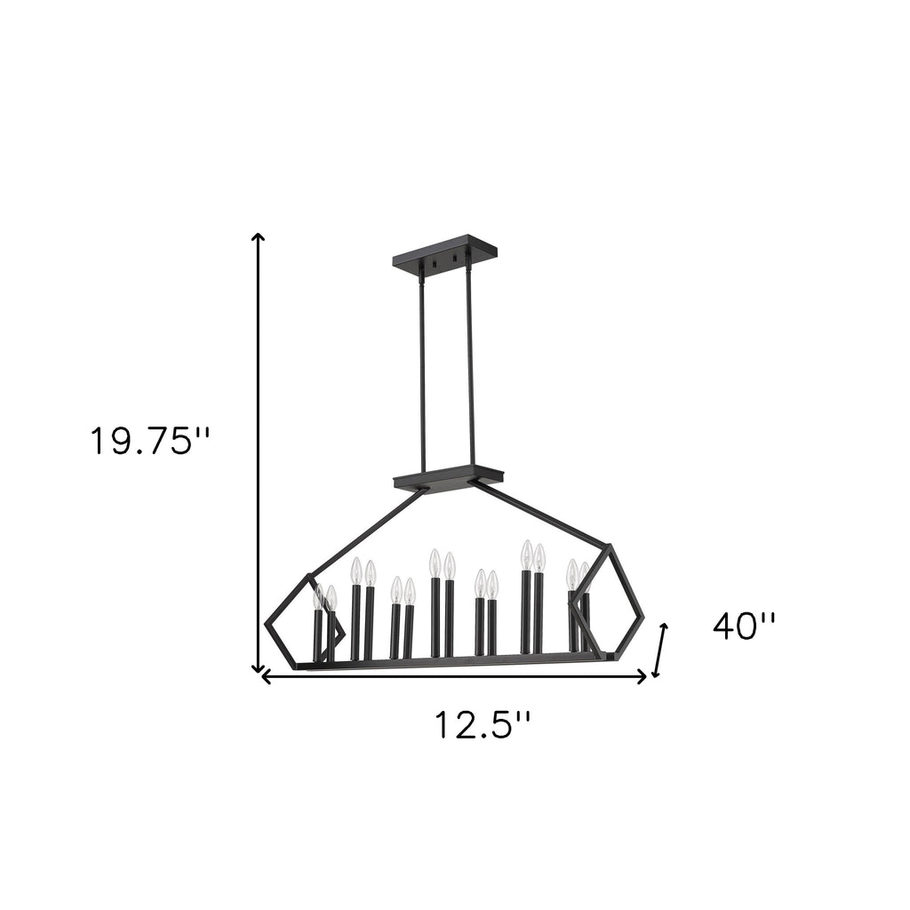 Luca 14-Light Island Pendant, Matte Black
