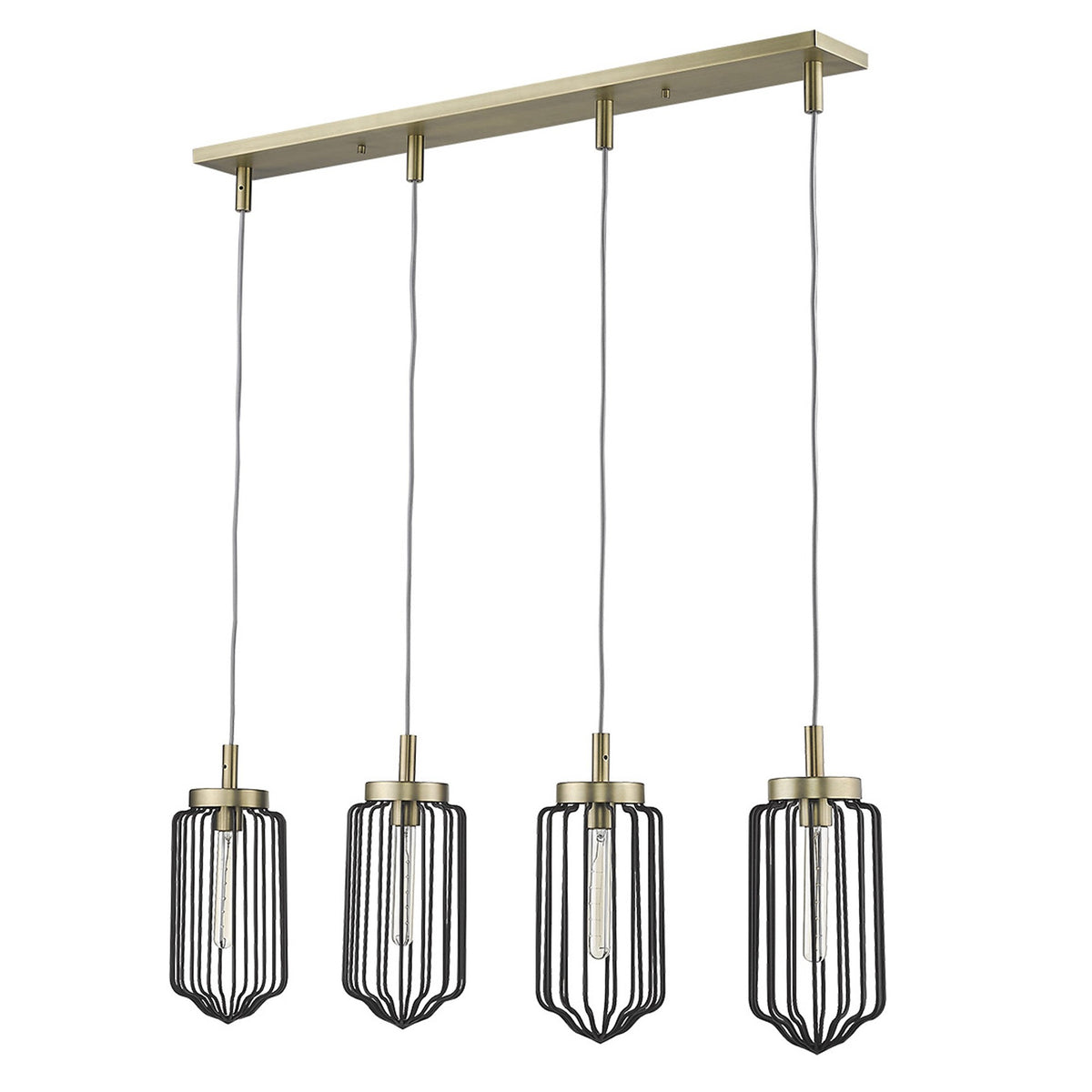 Reece 4-Light Island Pendant, Aged Brass