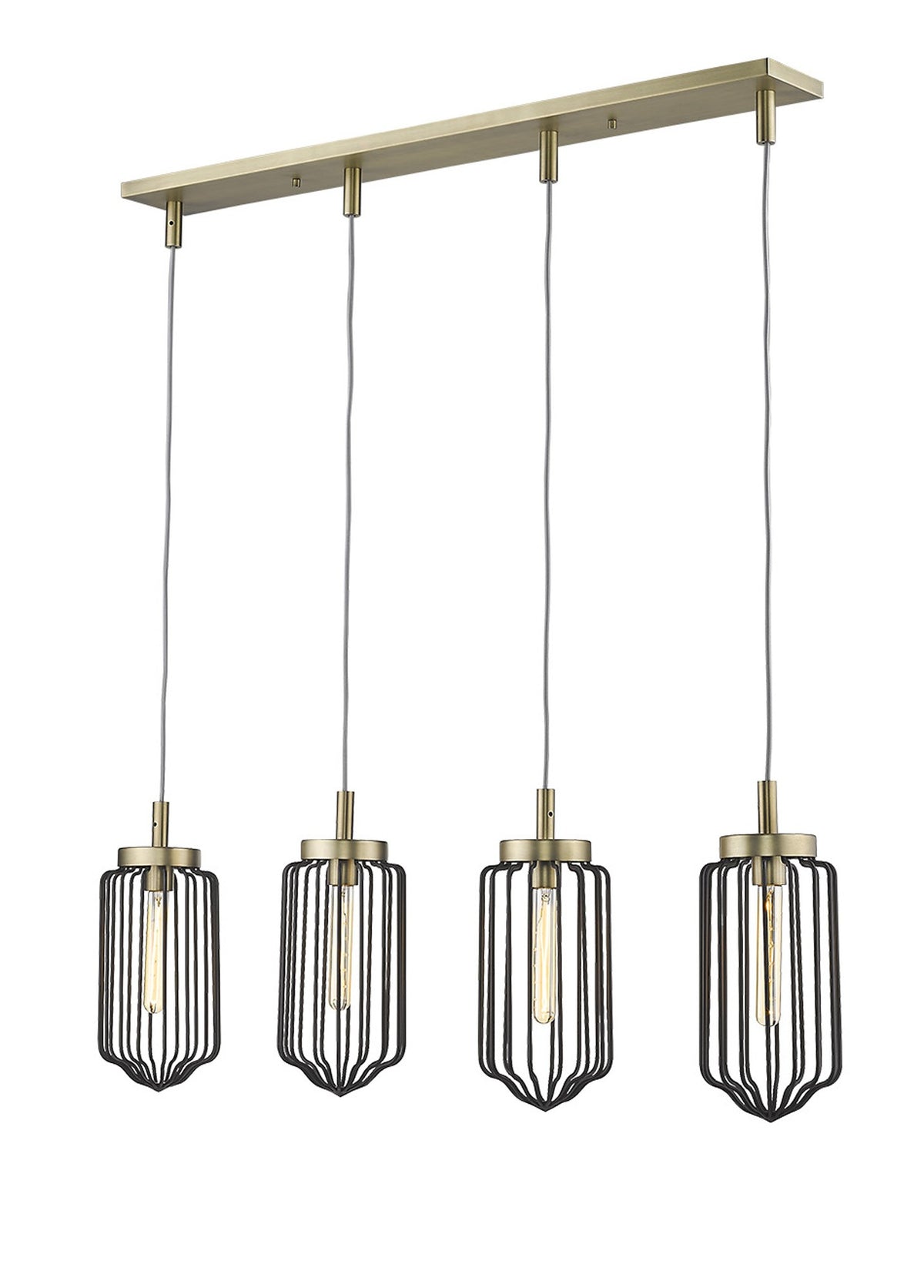 Reece 4-Light Island Pendant, Aged Brass
