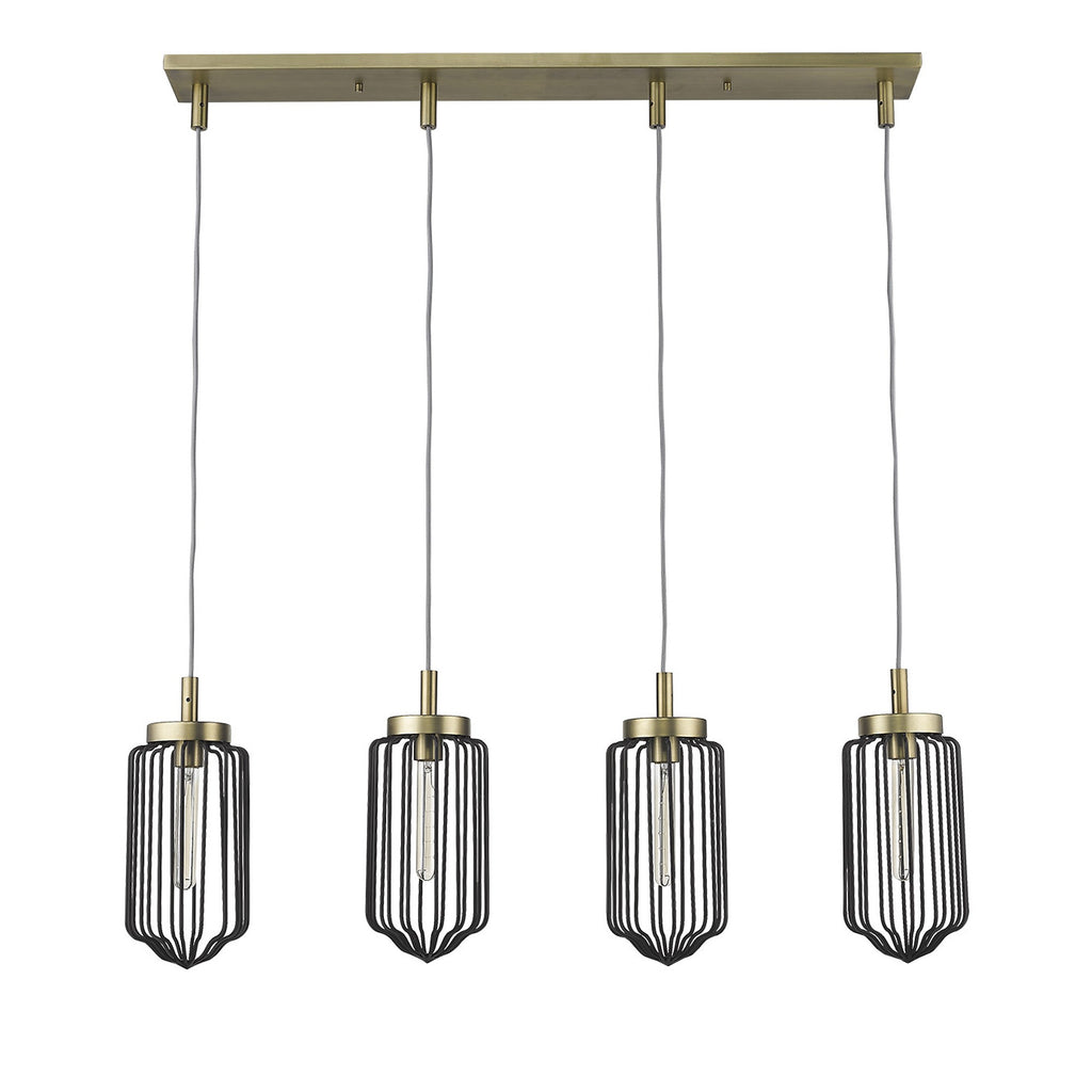 Reece 4-Light Island Pendant, Aged Brass