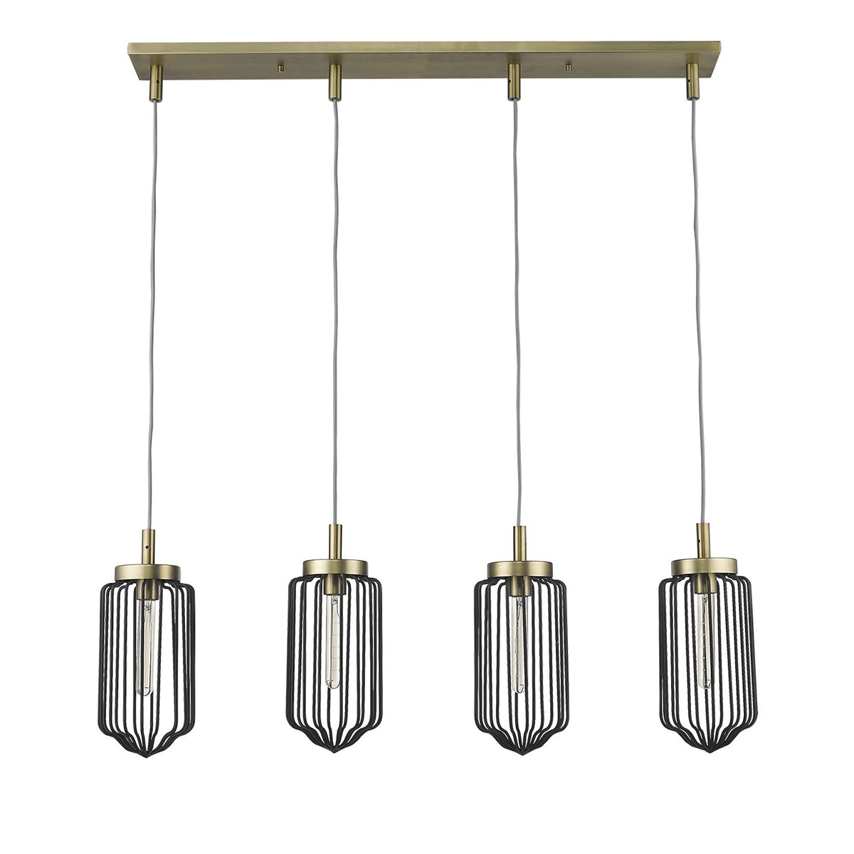 Reece 4-Light Island Pendant, Aged Brass