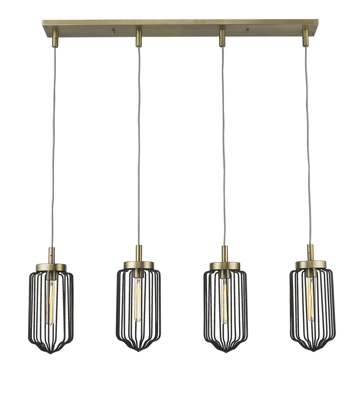 Reece 4-Light Island Pendant, Aged Brass
