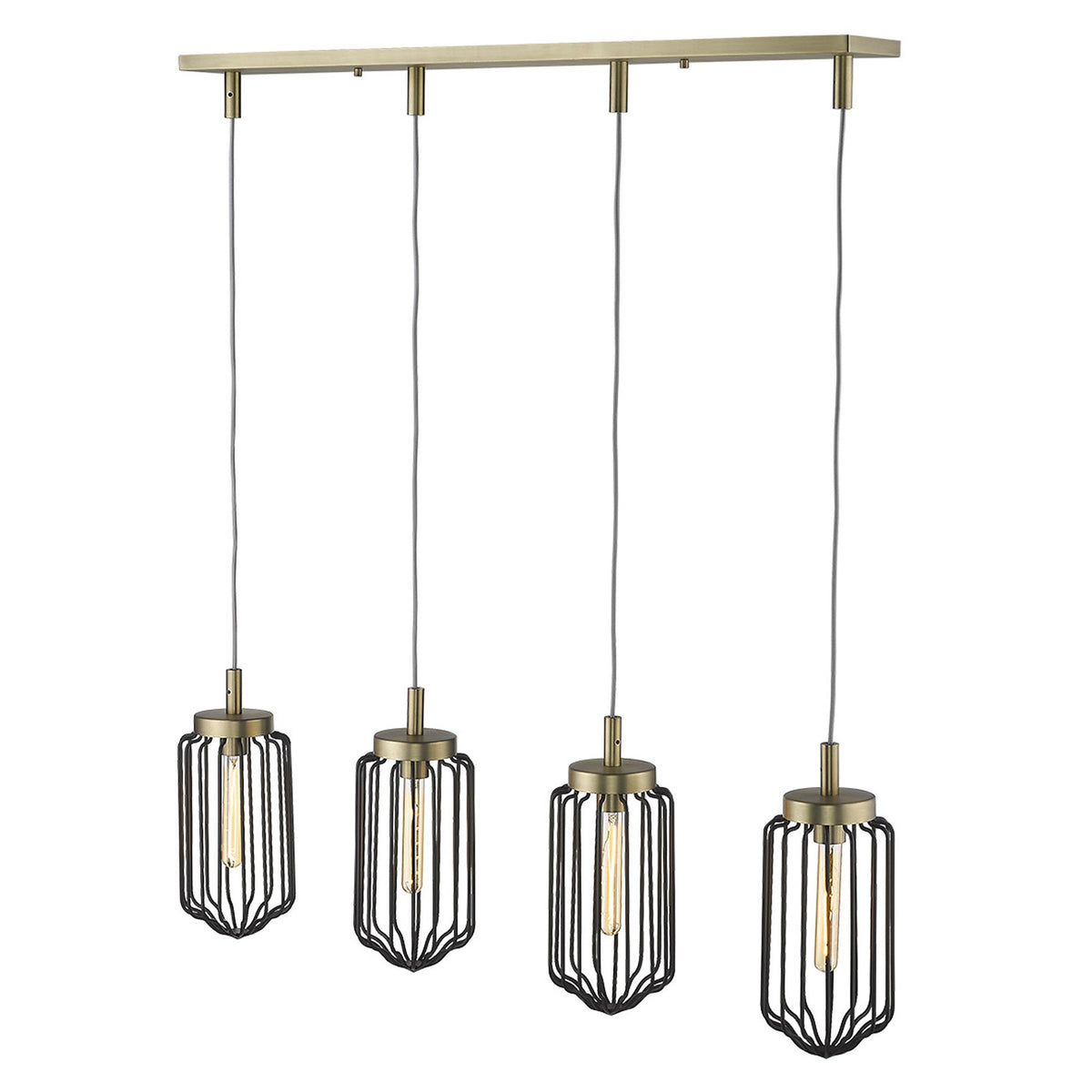 Reece 4-Light Island Pendant, Aged Brass