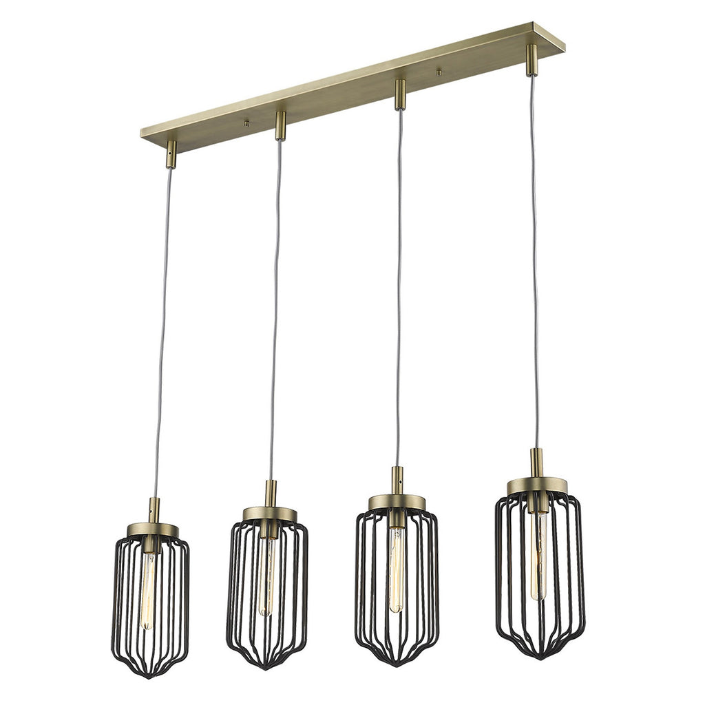 Reece 4-Light Island Pendant, Aged Brass