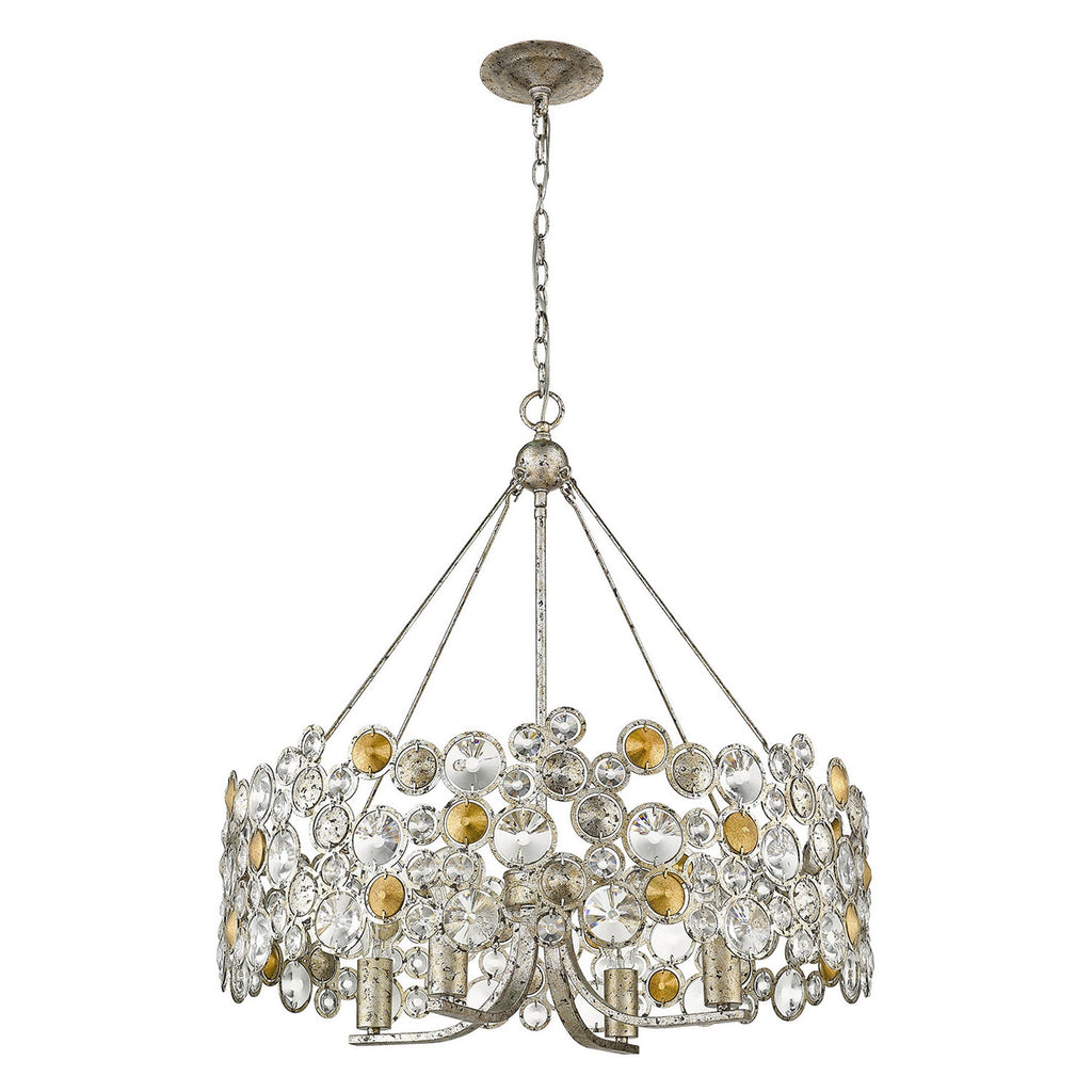 Belmont 4-Light Crystal Drum Chandelier, Silver