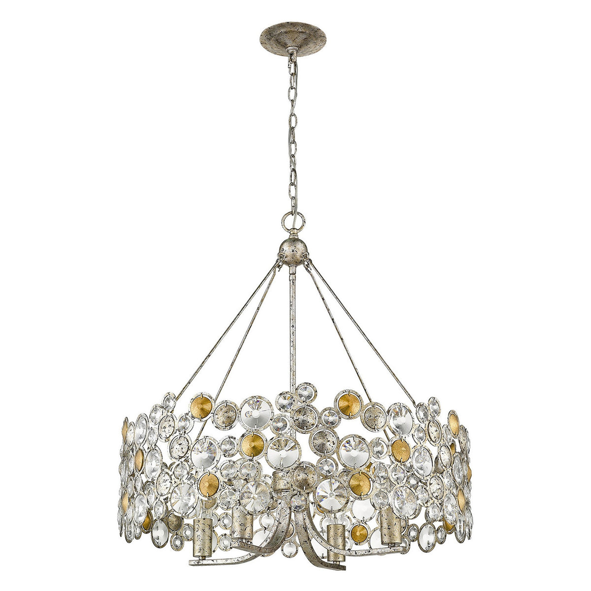 Belmont 4-Light Crystal Drum Chandelier, Silver
