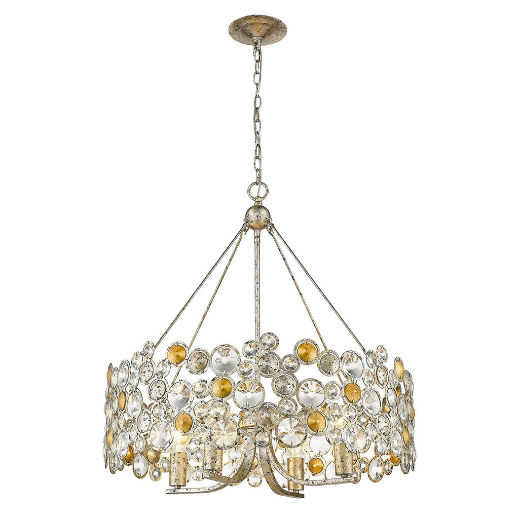 Belmont 4-Light Crystal Drum Chandelier, Silver