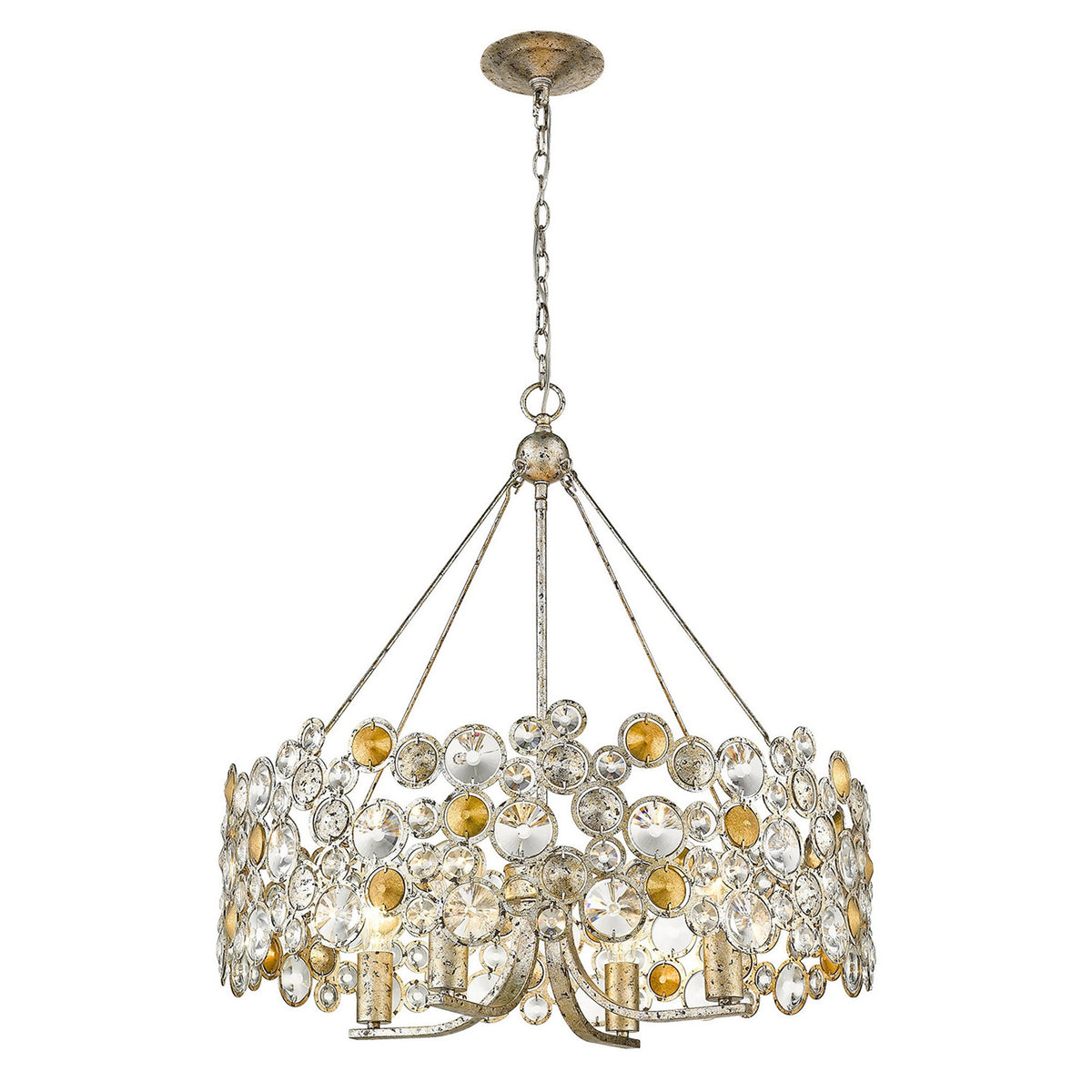 Belmont 4-Light Crystal Drum Chandelier, Silver