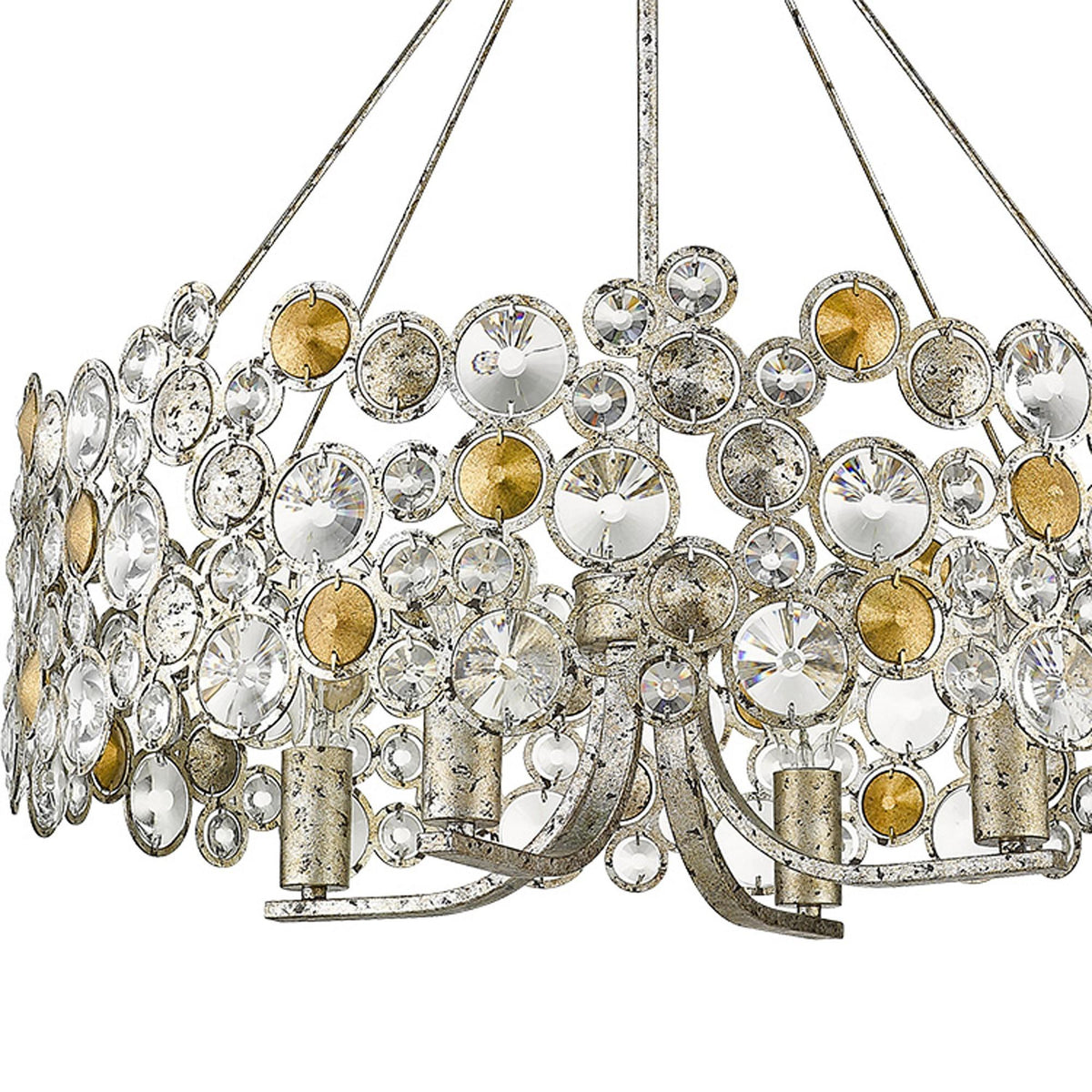 Belmont 4-Light Crystal Drum Chandelier, Silver