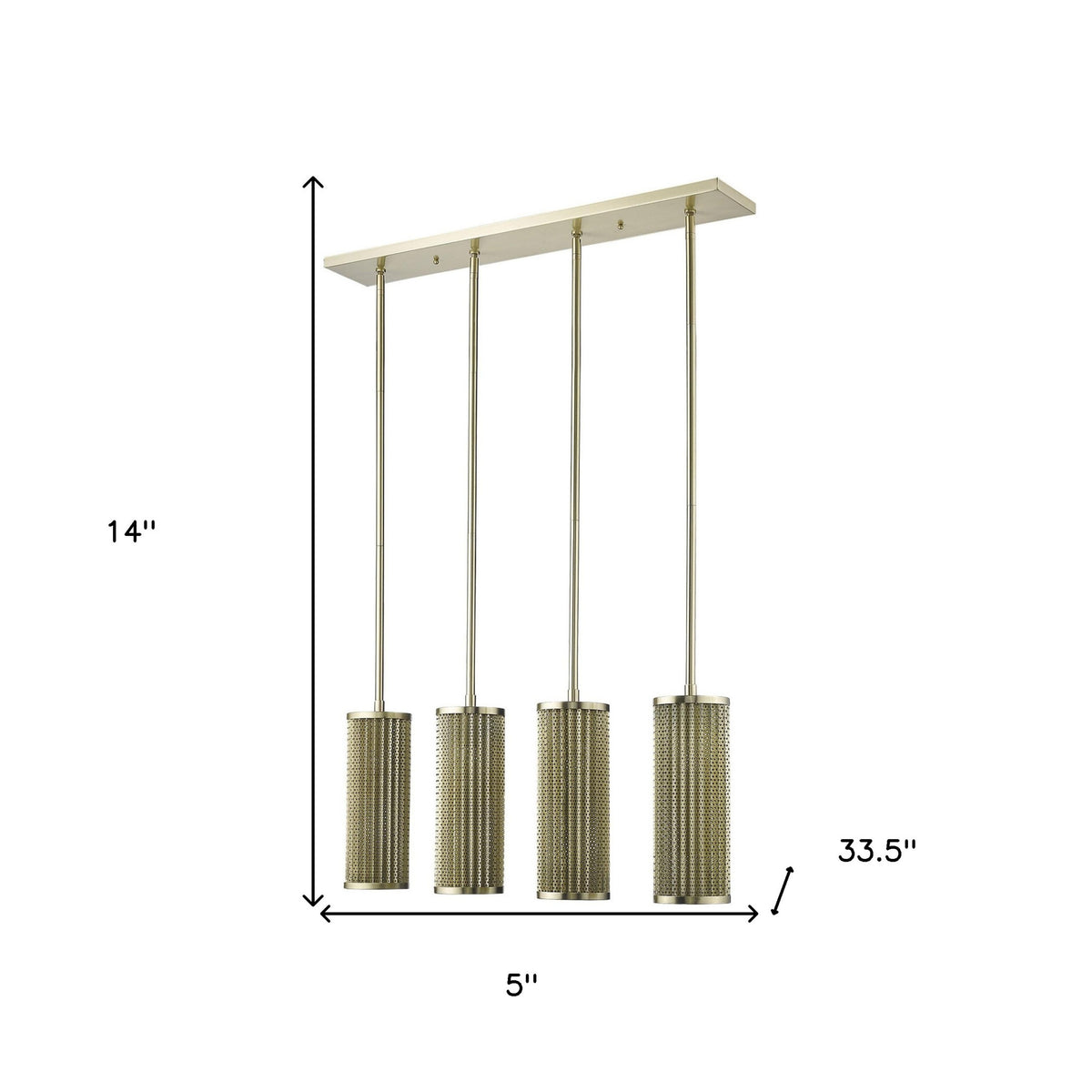 Basetti 4-Light Pendant, Gold