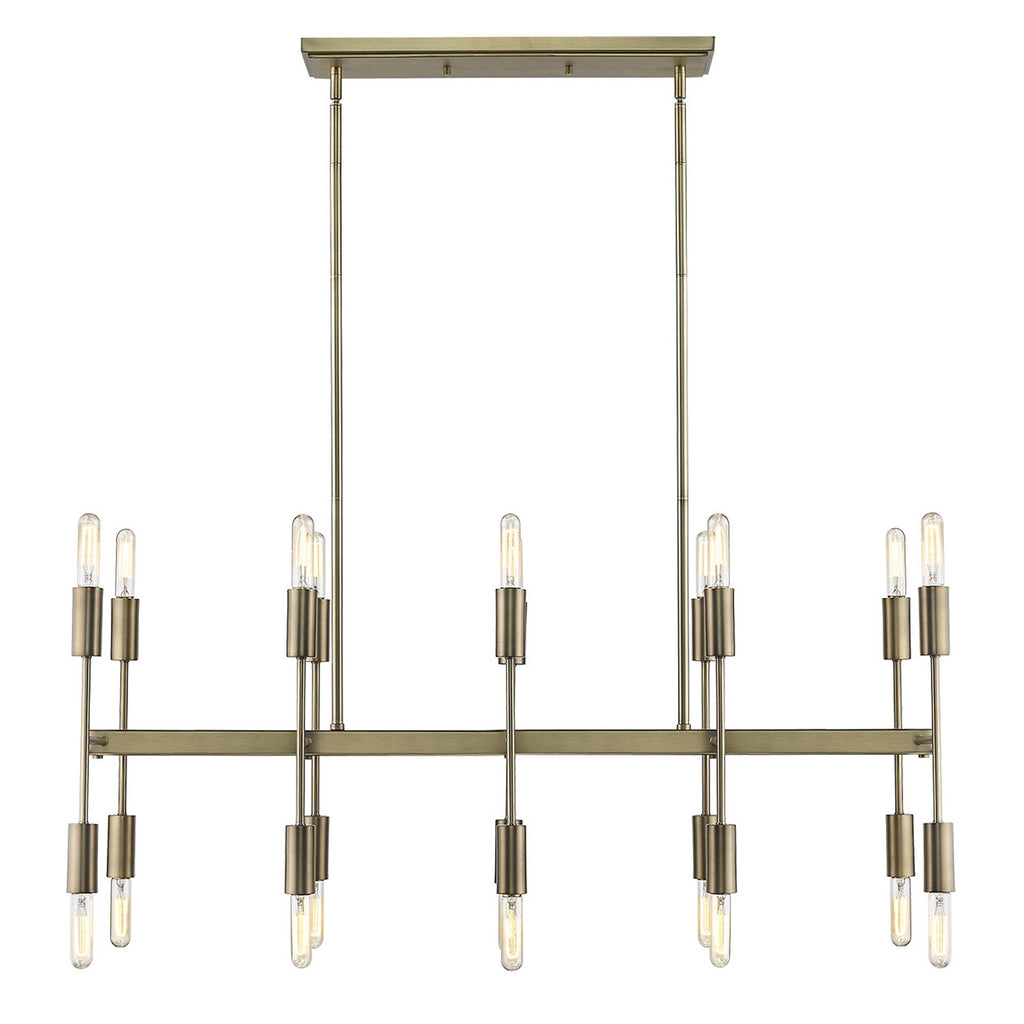 Perret 20-Light Island Chandelier, Aged Brass