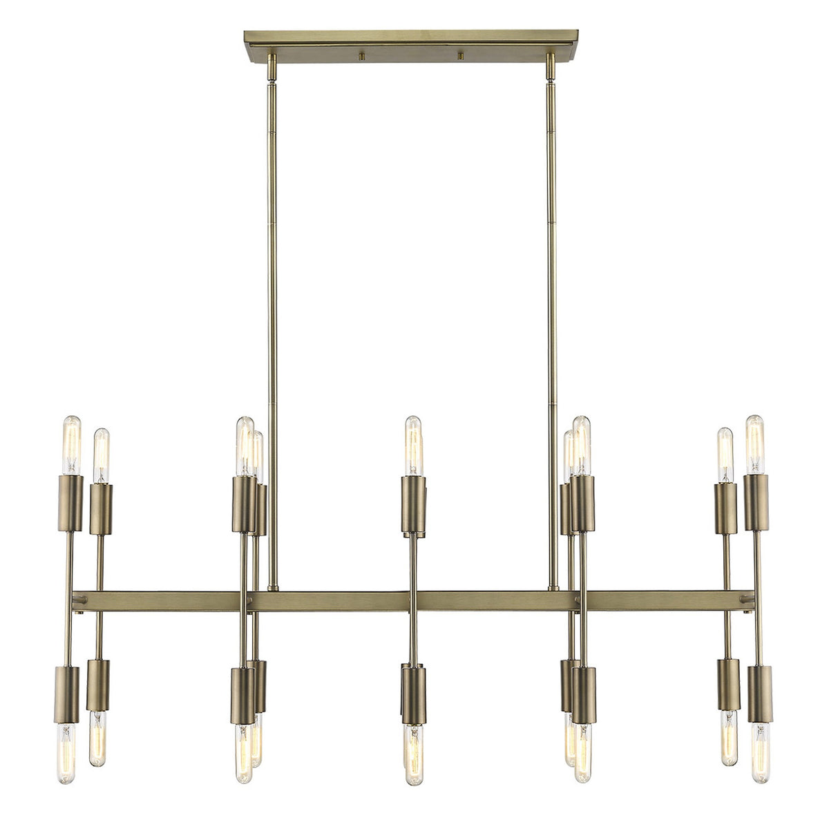 Perret 20-Light Island Chandelier, Aged Brass