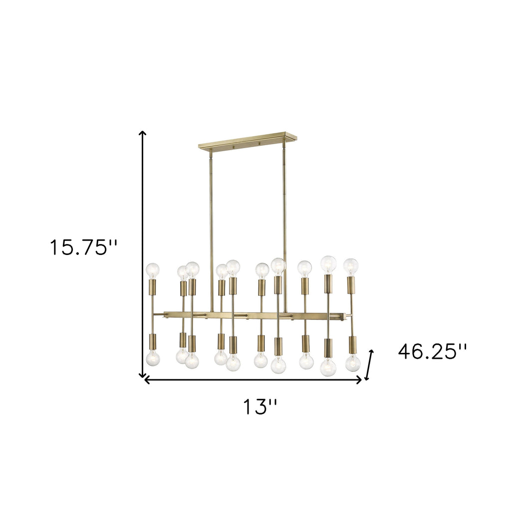 Perret 20-Light Island Chandelier, Aged Brass