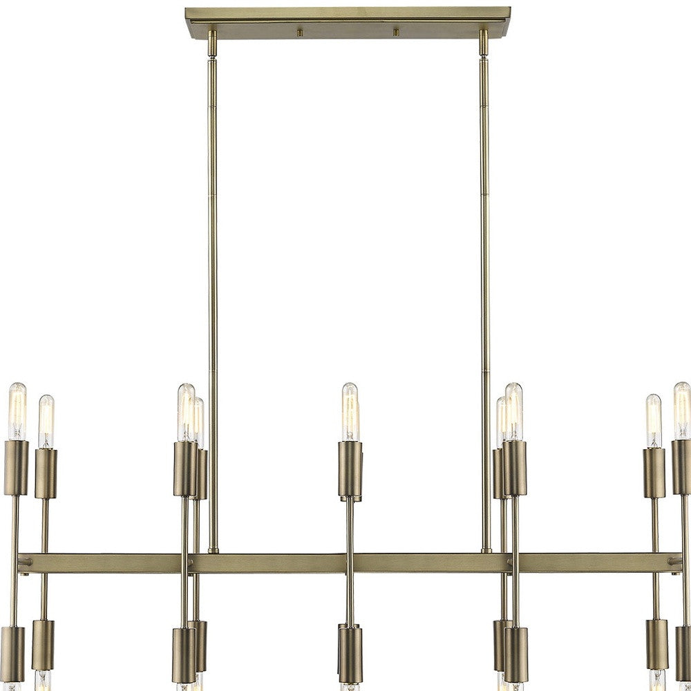 Perret 20-Light Island Chandelier, Aged Brass