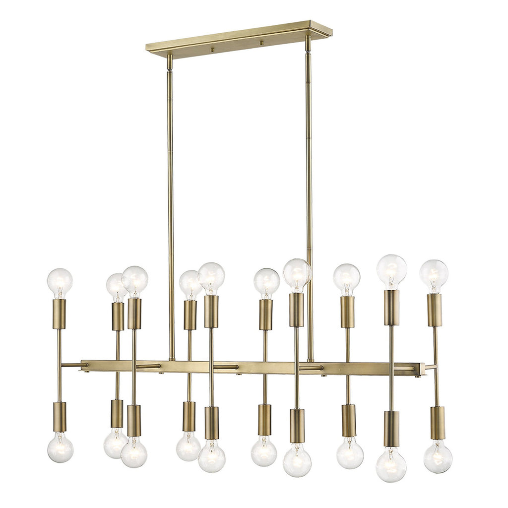 Perret 20-Light Island Chandelier, Aged Brass