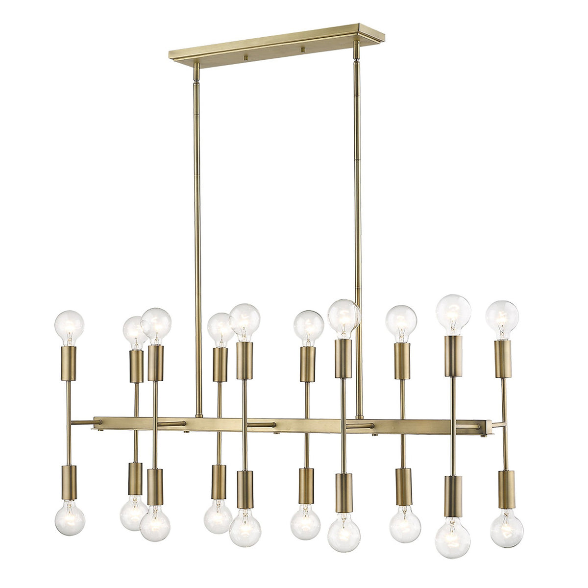 Perret 20-Light Island Chandelier, Aged Brass