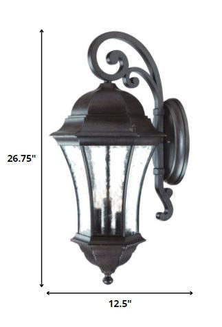Waverly 3-Light Outdoor Wall Lantern, Black