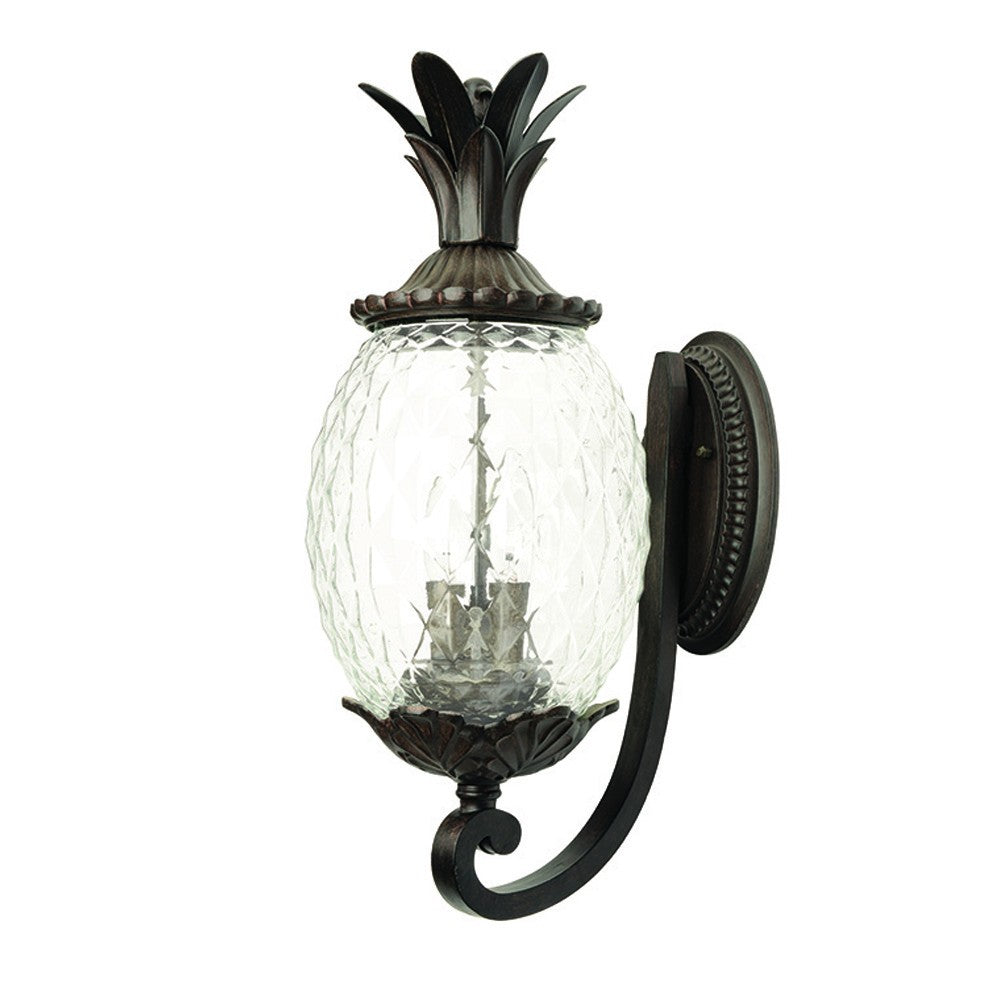 Pineapple Outdoor Wall Lantern, Antique Bronze