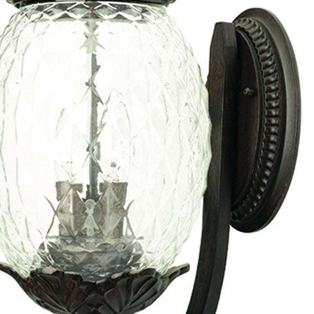 Pineapple Outdoor Wall Lantern, Antique Bronze