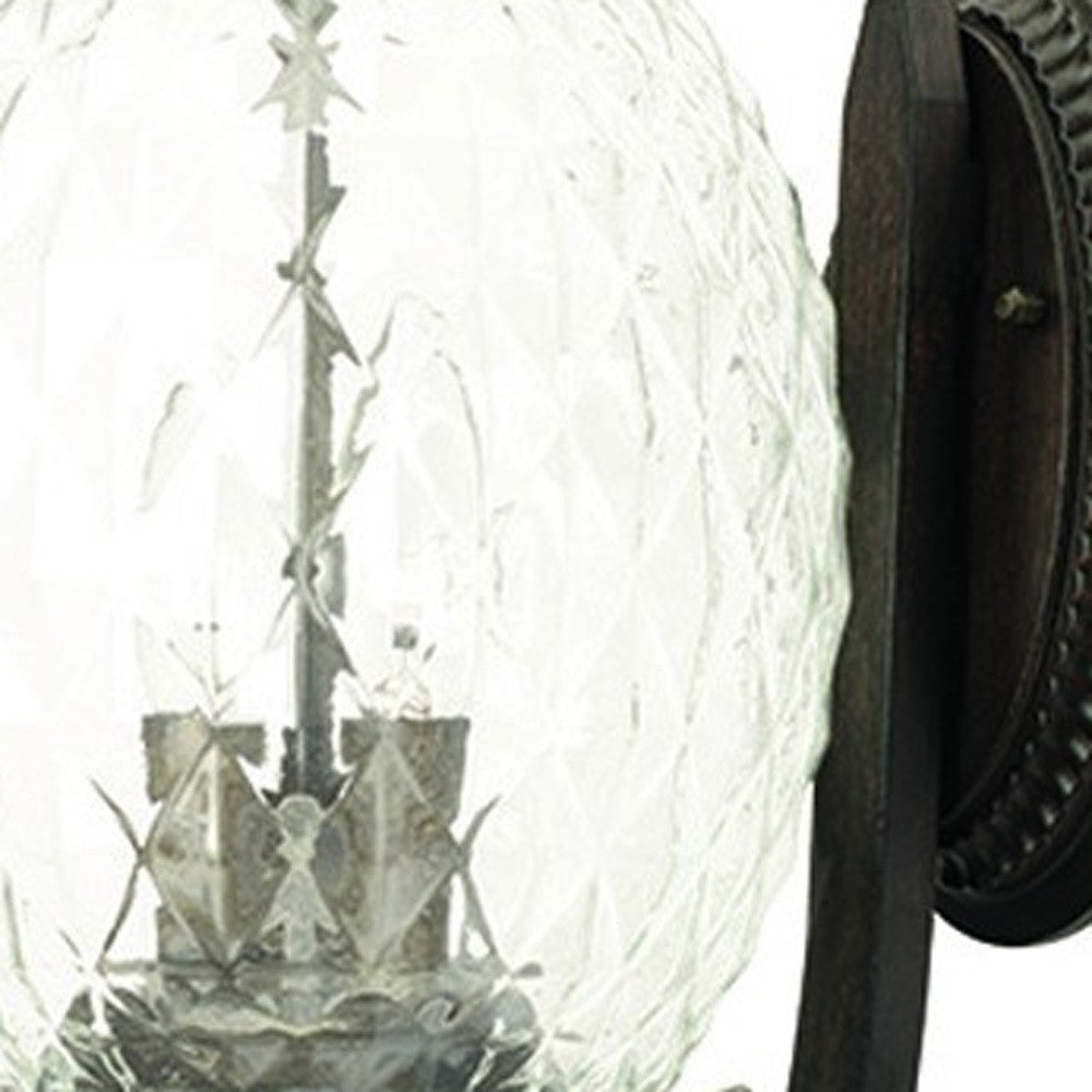 Pineapple Outdoor Wall Lantern, Antique Bronze