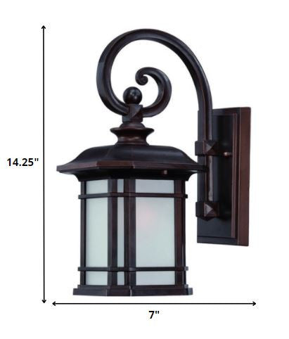Linen Glass Outdoor Wall Lantern, Antique Bronze