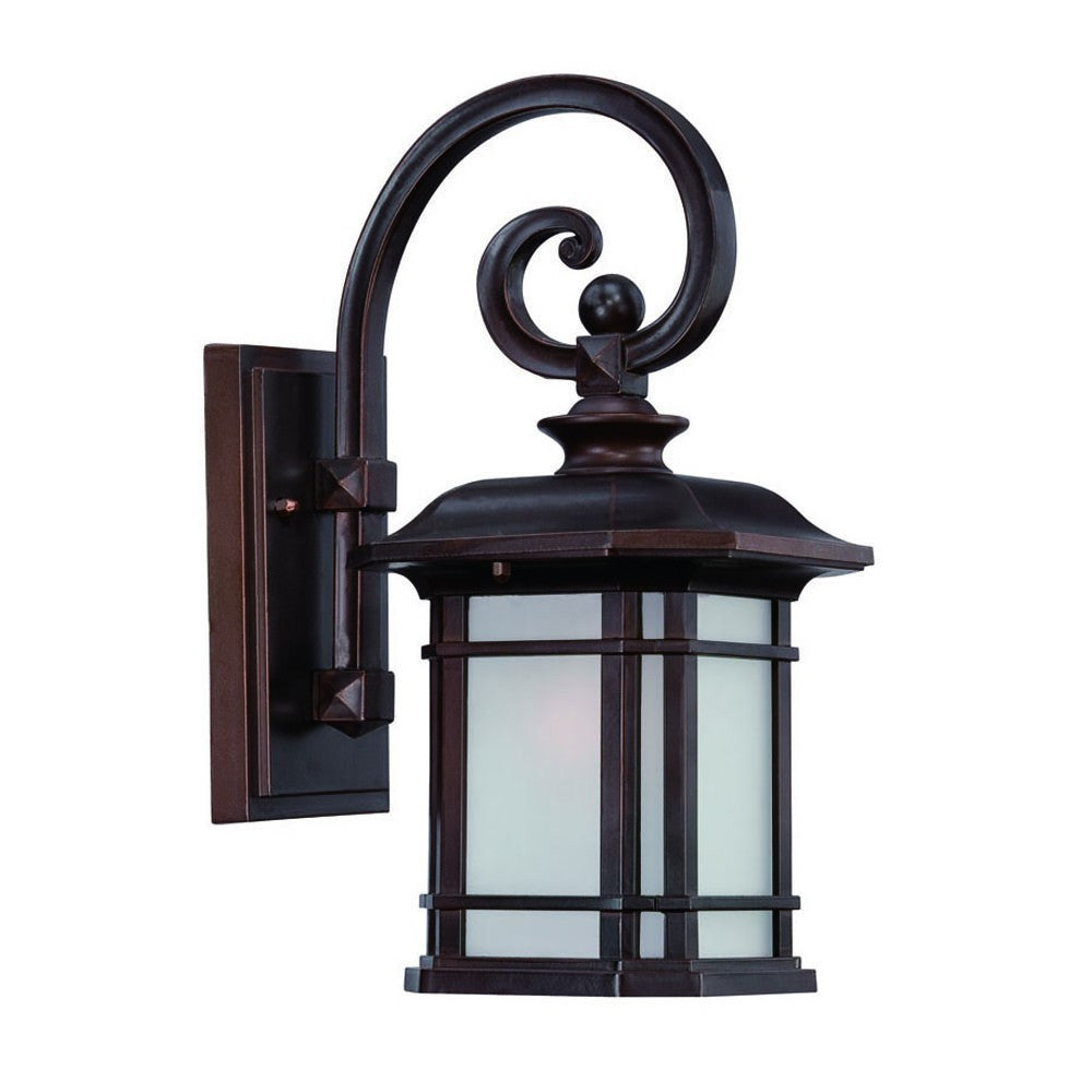 Linen Glass Outdoor Wall Lantern, Antique Bronze