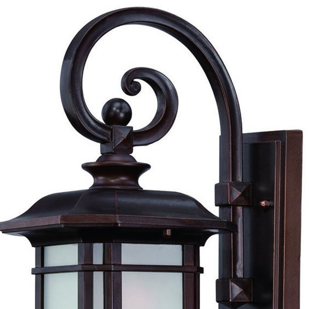 Linen Glass Outdoor Wall Lantern, Antique Bronze