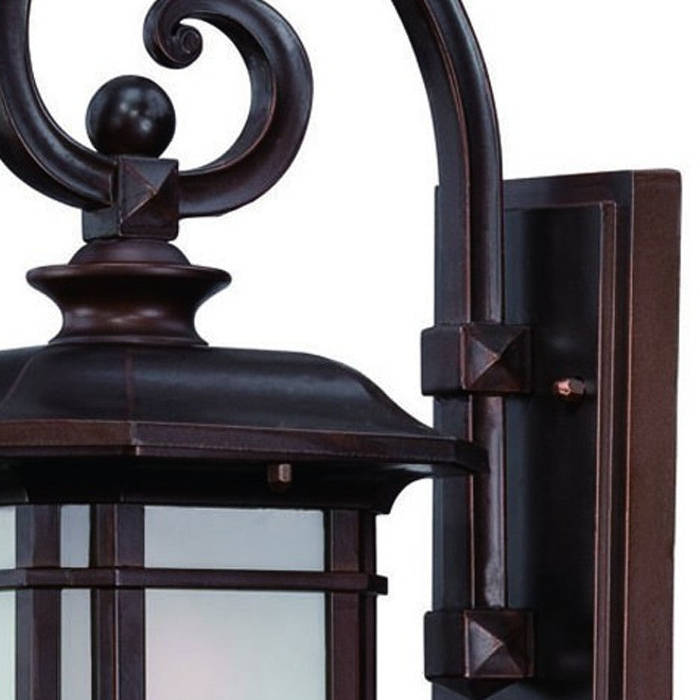 Linen Glass Outdoor Wall Lantern, Antique Bronze