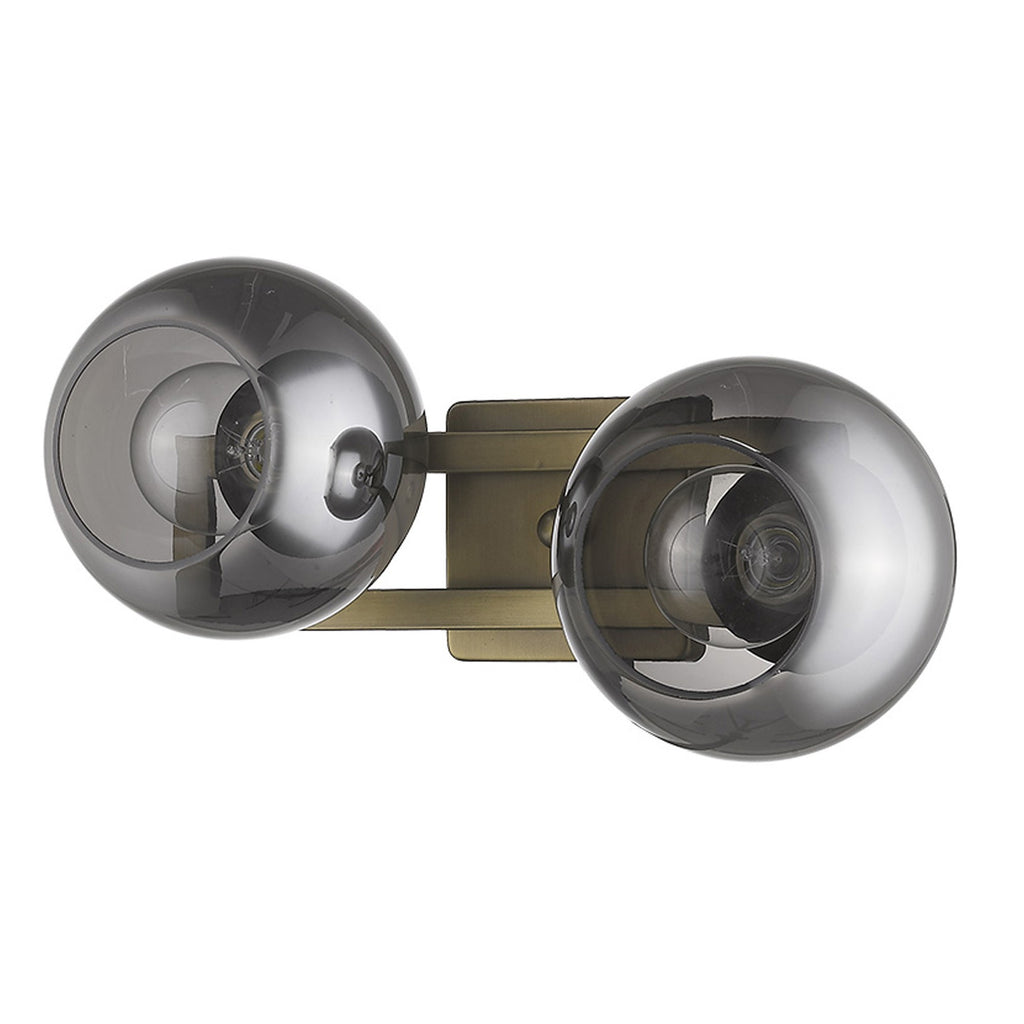 Halden Vanity Sconce, Smoky Black & Brass