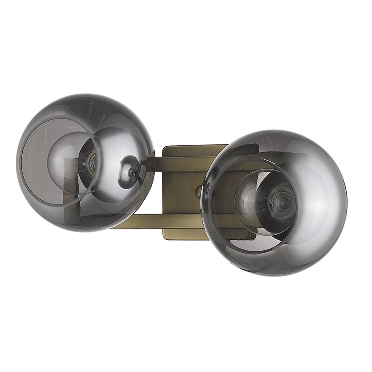 Halden Vanity Sconce, Smoky Black & Brass