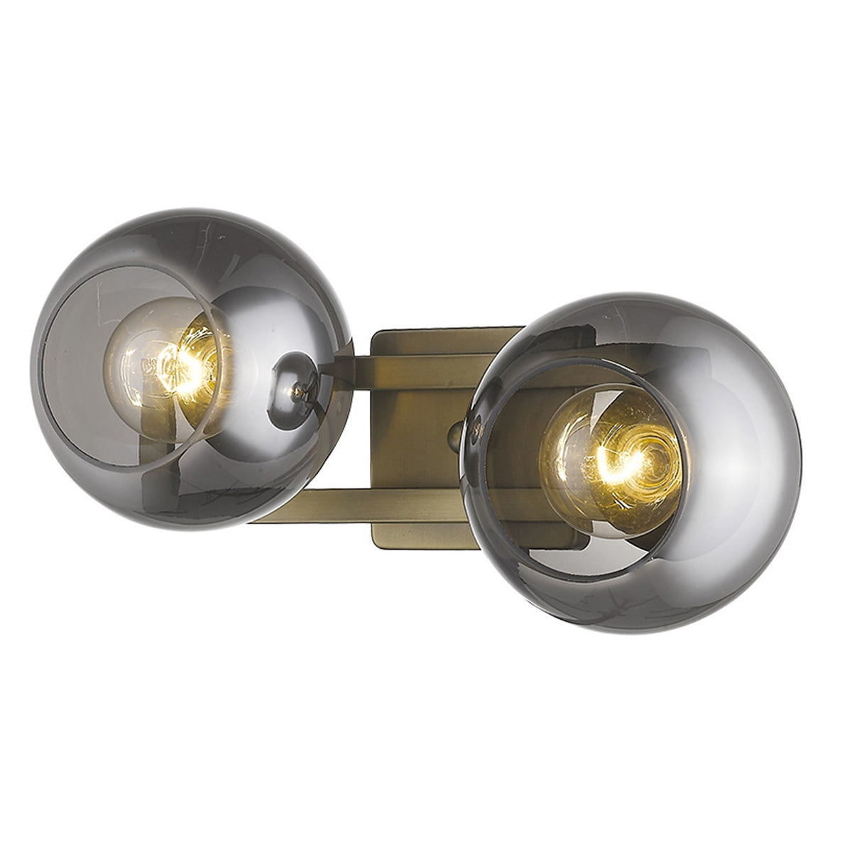 Halden Vanity Sconce, Smoky Black & Brass