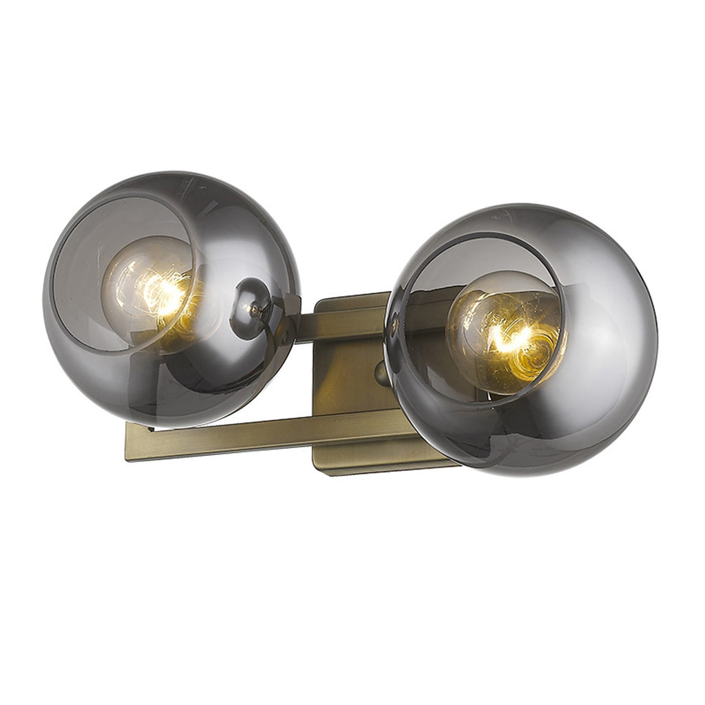Halden Vanity Sconce, Smoky Black & Brass