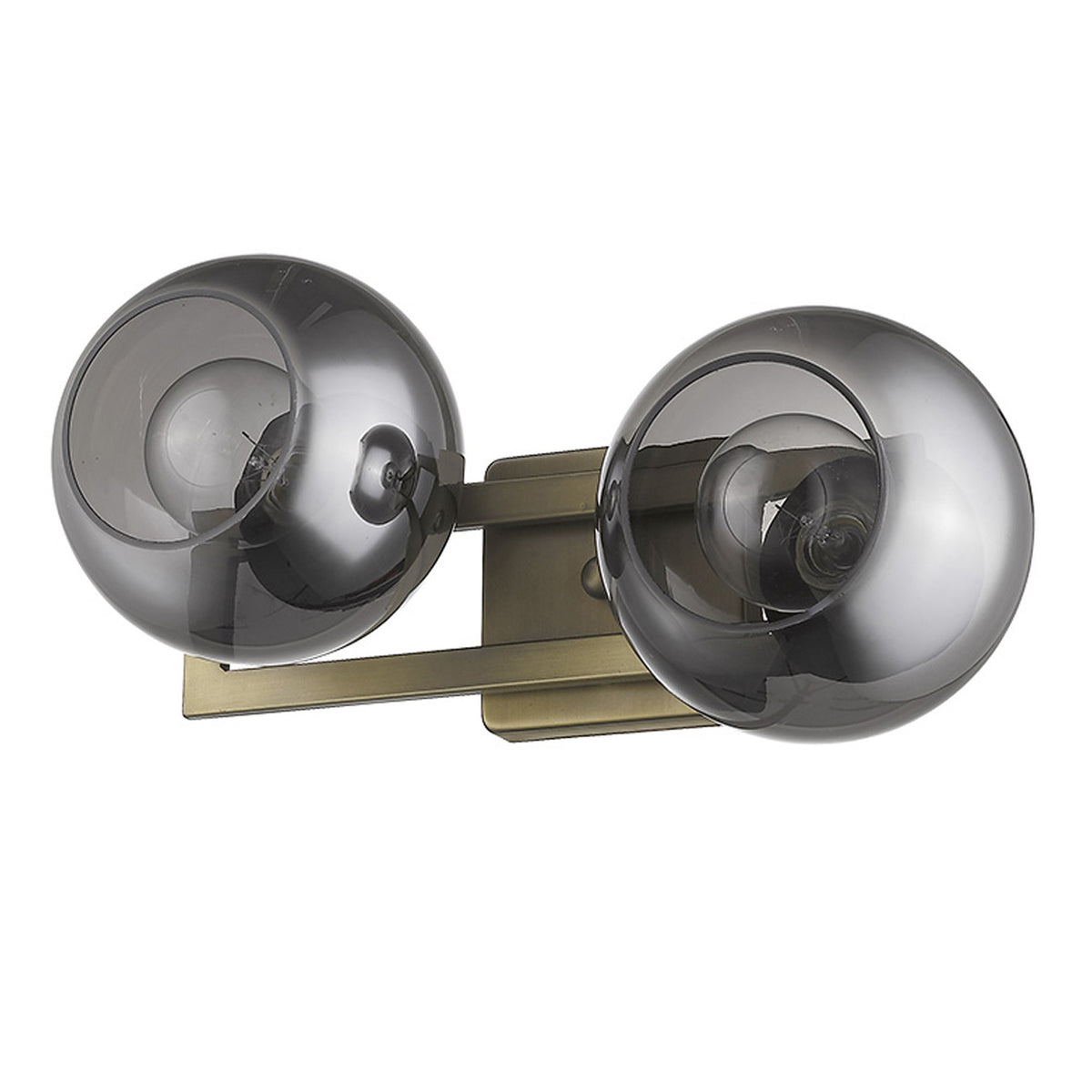 Halden Vanity Sconce, Smoky Black & Brass