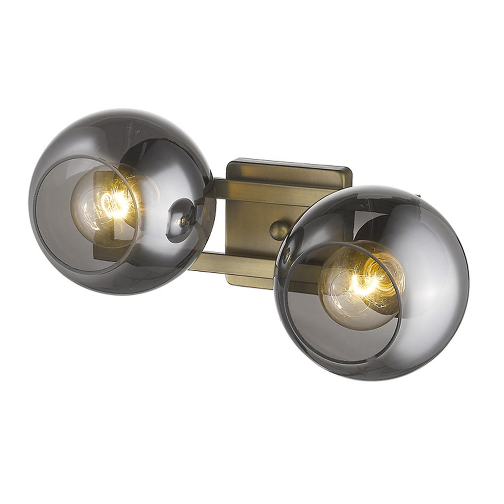 Halden Vanity Sconce, Smoky Black & Brass