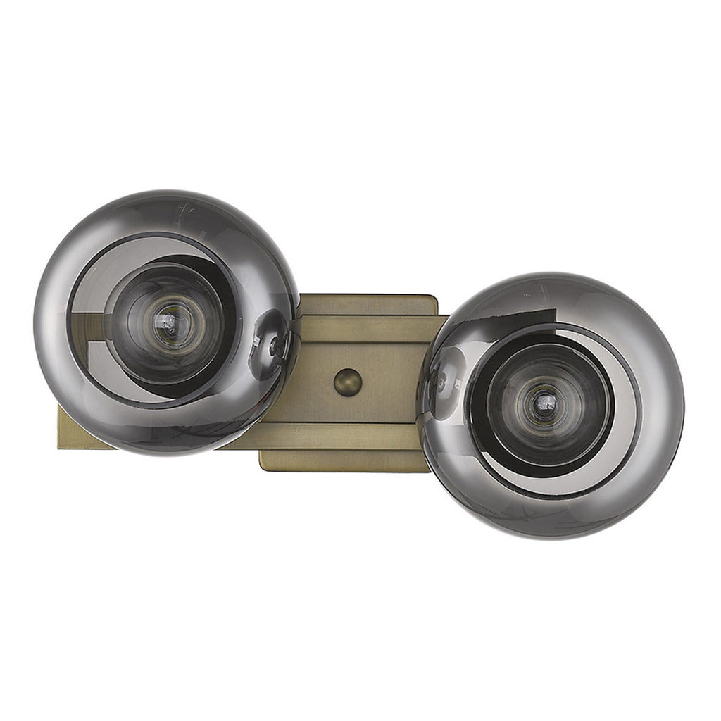 Halden Vanity Sconce, Smoky Black & Brass