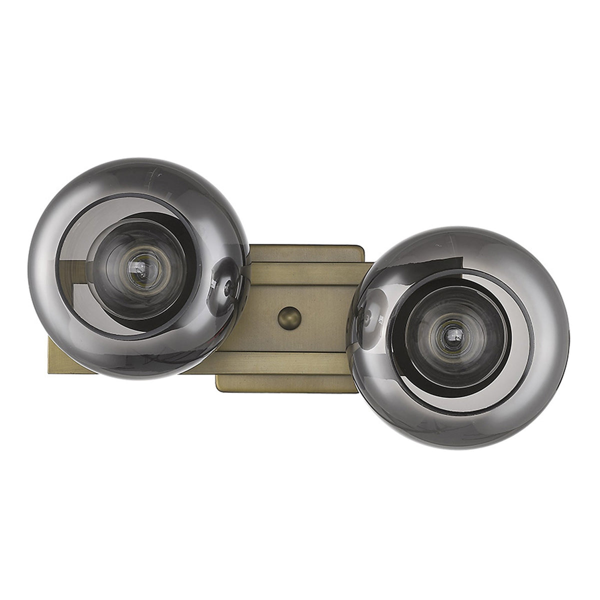 Halden Vanity Sconce, Smoky Black & Brass