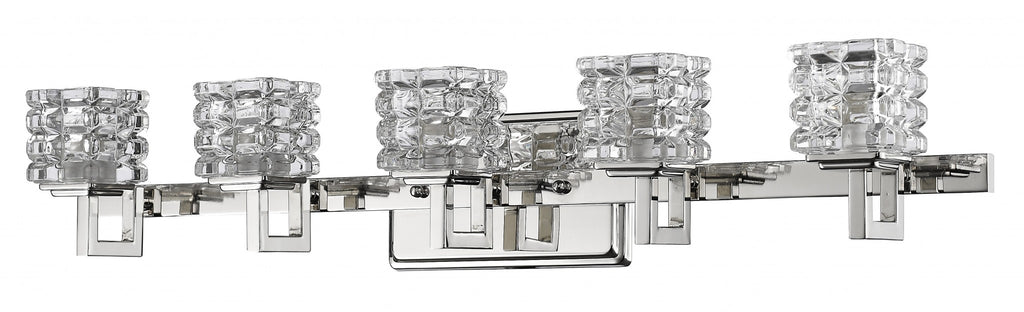 Coralie Crystal Vanity Light, Polished Nickel