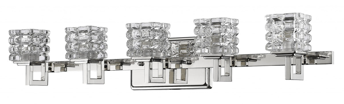 Coralie Crystal Vanity Light, Polished Nickel