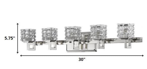 Coralie Crystal Vanity Light, Polished Nickel