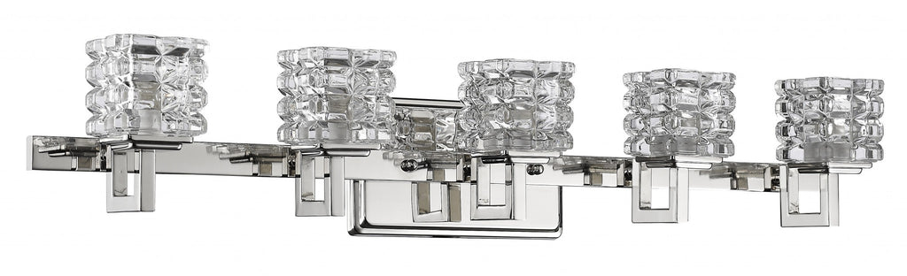 Coralie Crystal Vanity Light, Polished Nickel