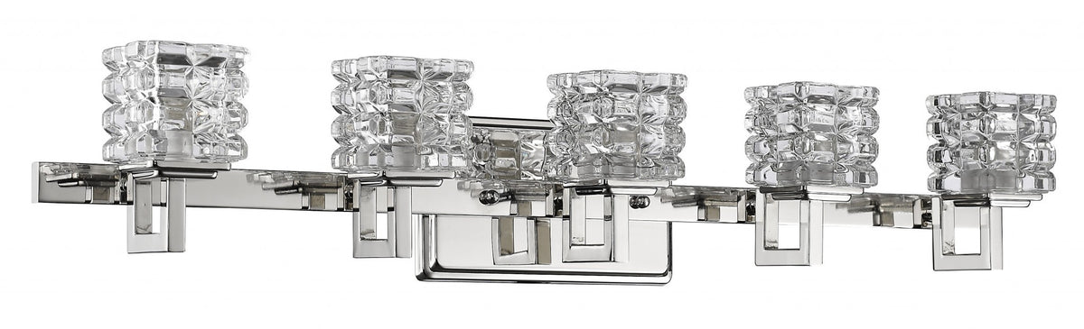 Coralie Crystal Vanity Light, Polished Nickel