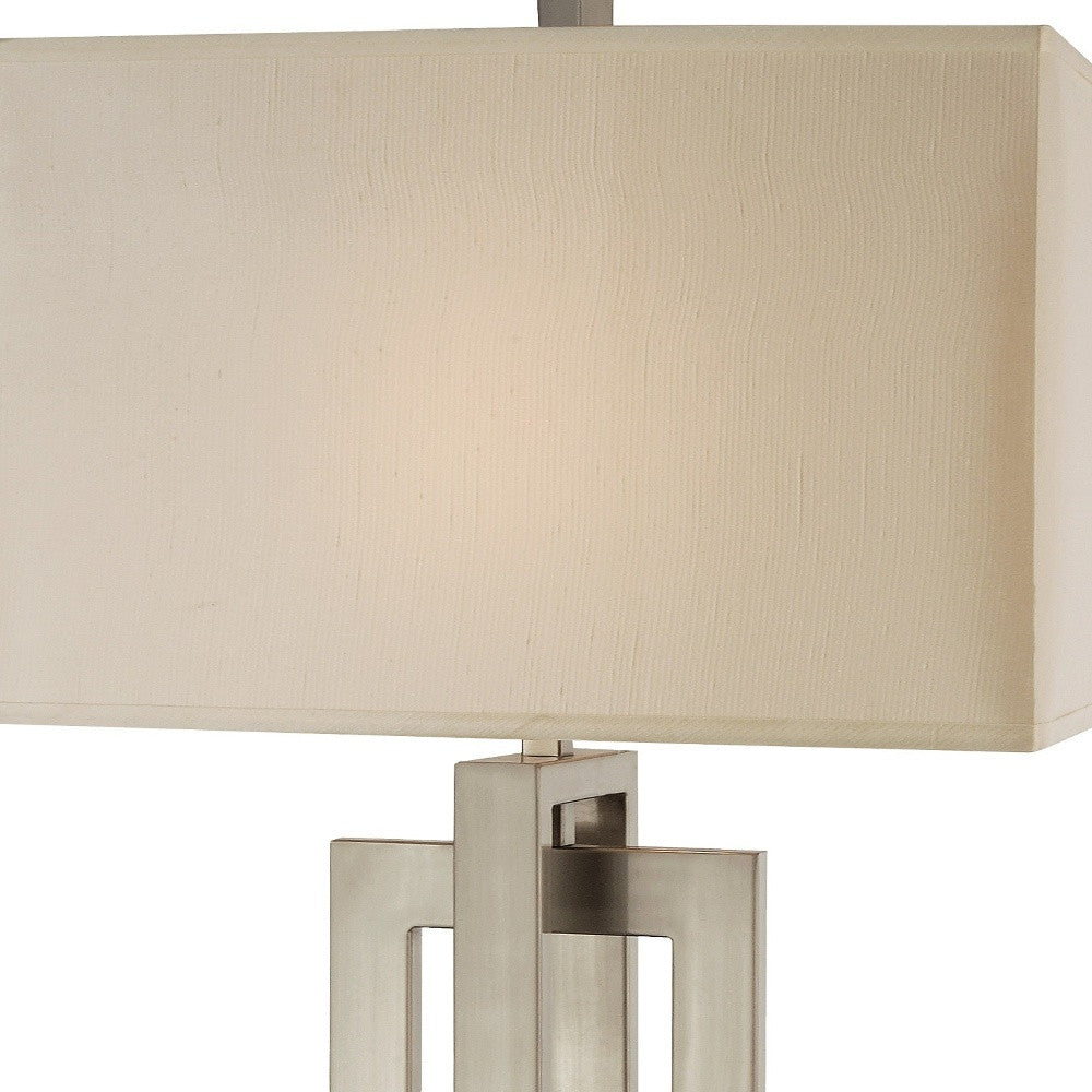 Meridian 36" Geometric Table Lamp, Nickel