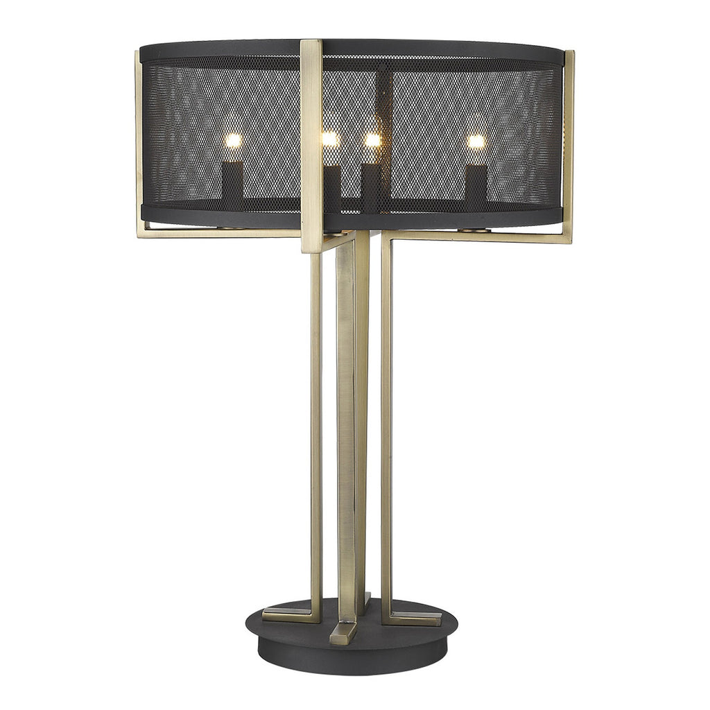 Kepler 4-Light Geometric Table Lamp, Brass