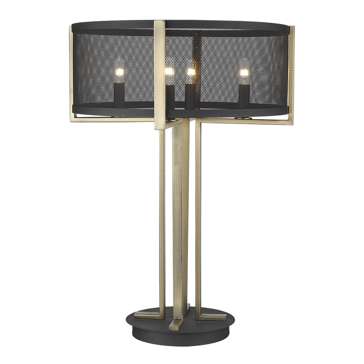 Kepler 4-Light Geometric Table Lamp, Brass