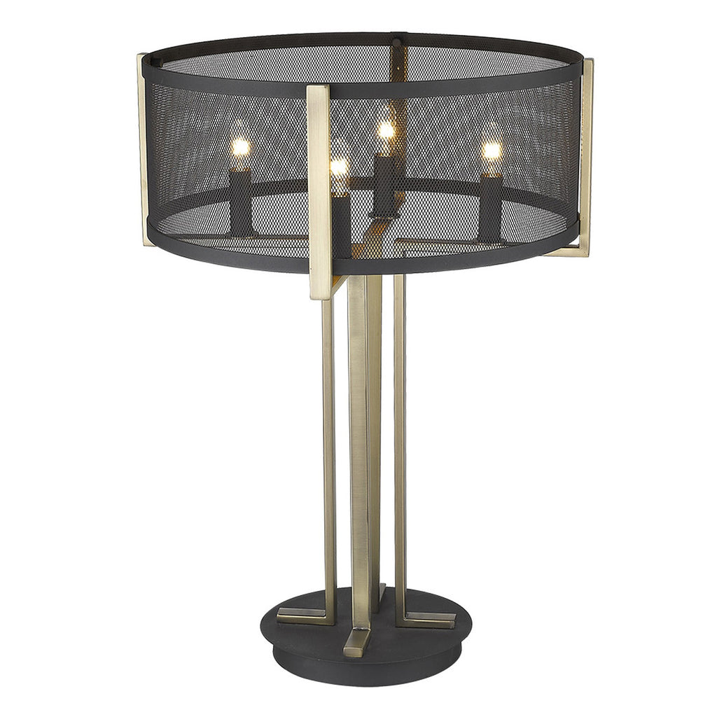 Kepler 4-Light Geometric Table Lamp, Brass